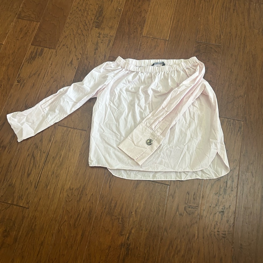 Zara Light Pink Elastic over shoulder blouse